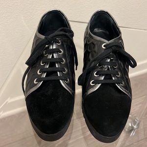 Aquatalia Suede Croc Embossed Lace up shoes